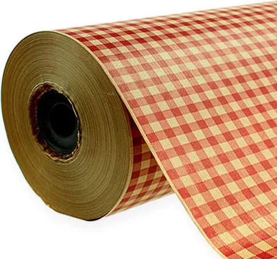 Produktbild von Blumenseide Karo Rot Nassfest 75cm 8kg – Perfekt für Deko & Verpackung Künstlicher Blumen