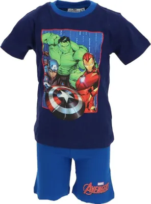 Zdjęcie produktu dla Avengers piżama dziecięca dwuczęściowa bawełniana piżama z krótkim rękawem rozmiar 6 lat granatowa