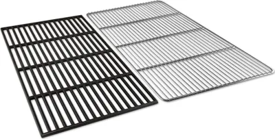 Produktbild von Grillrostprofi 48 x 34 cm Grillrost Edelstahl/Gusseisen emailliert für Weber Genesis II E-310, Genesis II LX E-340/S-340, Genesis II S-310, Genesis II