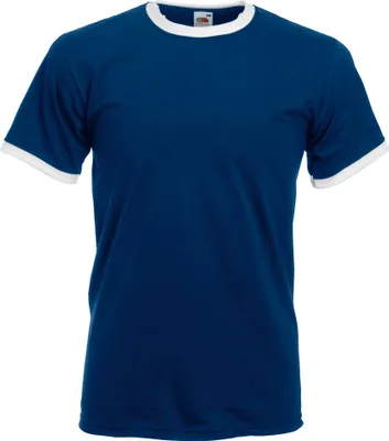 Obrázok produktu pre Pánske tričko Fruit Of The Loom BC342 (S) (Marineblau/Weiß)