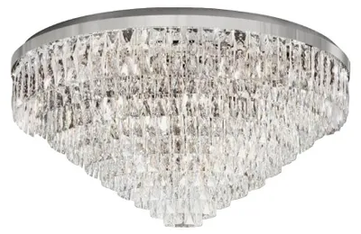 Image de Suspension Valparaiso, une lumière avec un abat-jour en chrome, diamètre 98 cm