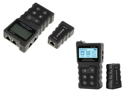 Obrázek produktu pro Testovací přístroj pro síťové kabely RJ45 a RJ11 s funkcí testování napájení přes Ethernet (PoE)