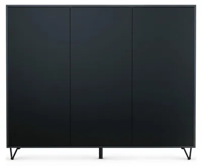 Produktbild von InnoFurn Highboard Elisa M2, 3 Türen, Push-to-Open, Anthrazit matt/Schwarz matt, 152,5 x 125,5 x 37 cm
