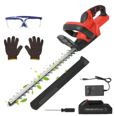 Obrázek produktu pro Akumulátorové nůžky na živé ploty - 21 V, napájené baterií - Bezdrátové - Délka čepele 55,9 cm - Šířka řezu 1,5 cm - 1 baterie - Barva: červená