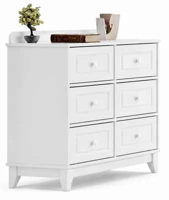 Productafbeelding van Witte commode voor een kinderkamer met zes lades, in een modern design