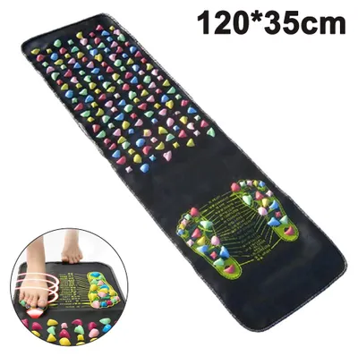 Produktbild von Fußmassagematte Reflexzonenmatte Akupressurmatte zur Entspannung der Nerven 120 x 35 cm schwarz