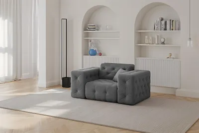 Produktbild von Sessel Designersessel CHANTAL in Stoff Moly Anthrazit