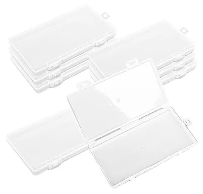 Produktbild von 8 große rechteckige Aufbewahrungsboxen aus Kunststoff, kleine Aufbewahrungsboxen, transparenter Aufbewahrungsorganizer zur Aufbewahrung von Schmuck und Bastelmaterialien.