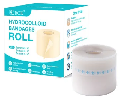Image de INF Bande cicatricielle hydrocolloïde 5cm — Barrière physique pour cicatrices hypertrophiques et de brûlure, maintien d'humidité 3 m