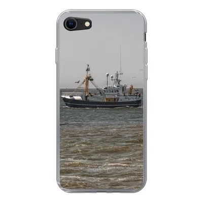 Produktbild von MuchoWow® Handyhülle Schutzhülle Hülle für iPhone 7 Nordsee - Fischerboot - Wasser Silikon Softcase Handy Hülle - Kartenhalter