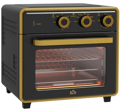 Obrázek produktu pro HOMCOM mini trouba 20 l, trouba na pizzu s cirkulací vzduchu, horkovzdušná trouba s plechem na pečení