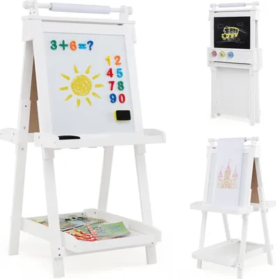 Obrázok produktu pre Nastaviteľný detský stojan s tabuľou a magnetickou tabuľou