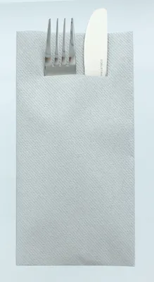 Produktbild von Airlaid Besteckservietten Silber, 40 x 40 cm, 75 Stück - Mank