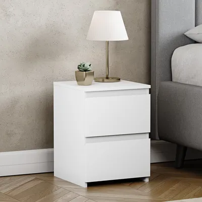 Productafbeelding van Vida Designs nachtkastje Denver met 2 lades, wit