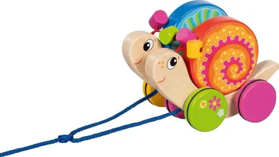 Produktbild von Omgoods – Holzziehtiere, Set mit zwei Schnecken, für Kinder