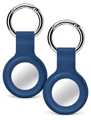 Produktbild von 2x AirTag Anhänger Blau – AirTag Schlüsselanhänger / Hülle – Silikon Cover Case für Apple AirTag – 2er-Set