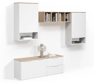 Immagine prodotto di Parete attrezzata Livinity Piave Bianco/Sonoma 5 parti, Model 58992