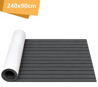 Obrázek produktu pro Podlahová rohož Ikodm, protiskluzová, pro palubu, koberec, teak, pěna EVA, samolepicí, podlahová rohož pro jachty, tmavě šedá, 240x90 cm