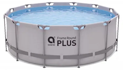 Produktbild von Avenli Frame Plus Pool 457x122 cm, Aufstellpool rund, Stahlrahmenpool ohne Pumpe, grau