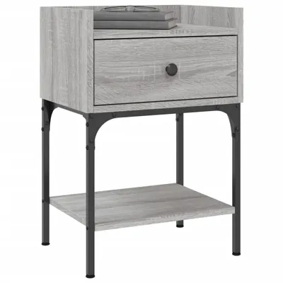 Produktbild von Nachttisch Grau Sonoma-Eiche 40,5x31x60 cm Holzwerkstoff