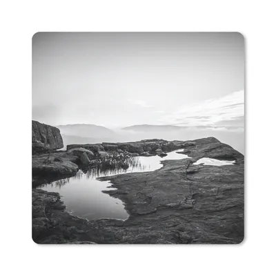 Produktbild von MuchoWow® Mauspad Mousepad Naturfoto schwarz-weiß 30x30 cm - Mousepads - Maus Mat - Pad - Mausunterlage - Gaming