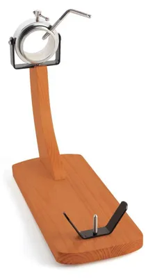 Schinkenständer mit Metallarm, Holz, Edelstahlklemmen, 37,5x16,5 cm