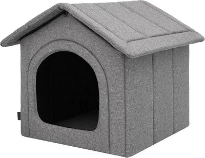 Produktbild von Haustierhütte, Hundeecke, Haustierzwinger, Hundehütte, Ruhebereich, Zwinger, Tierheim, Hundezwinger, R3: 46 x 52 cm, Graphit Ökoleinen