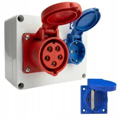 Produktbild von Baustromverteiler Steckdosen 16A 1x400V und 1x230V SCHUKO, nicht angeschlossen