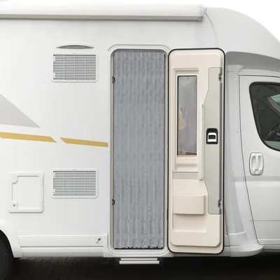 Produktbild von Moritz Flauschvorhang aus Chenille 56 x 185 cm grau Türvorhang als Fliegenschutz Insektenschutz für Camping Wohnwagen