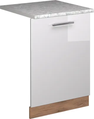 Obrázek produktu pro Čelní panel myčky Vicco Fame-Line Bílá vysoký lesk 60 cm s pracovní deskou, Model 54836