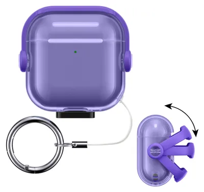 Produktbild von kwmobile transparentes Kopfhörer Case kompatibel mit Apple Airpods 5 / Airpods 4 Hülle - Headphones TPU Cover mit Sicherheitsverschluss - Lavendel