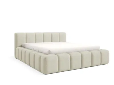 Produktbild von Dekori Polsterbett 160x200 KALLA PREMIUM Wolkenbett mit Bettkasten, Boucle Bett – Cremeweiß (Quelle 02)