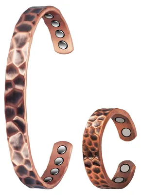 Productafbeelding van Solidchoice - Koper Magnetische Armband en Ringen Set voor Gewrichtsverlichting