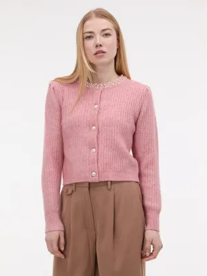 Produktbild von Orsay Hellrosa Damenstrickjacke mit Applikationen L