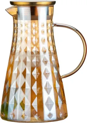 Zdjęcie produktu dla Szklana karafka o pojemności 1,6 l, wykonana ze szkła borokrzemowego, przeznaczona do ciepłej i zimnej wody, herbaty, kawy, mleka i soków