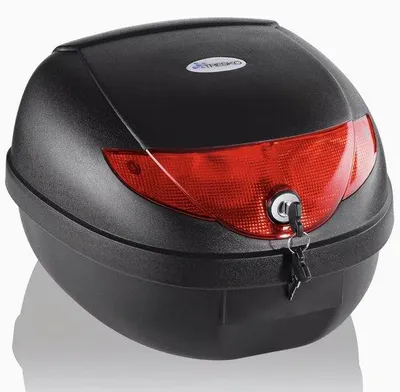 Produktbild von Motorrad-Tasche 24 Liter – Universal Top Case für Motorrad, Scooter, Roller & Quad – Motorrad-Helmkoffer – Verschließbare Topbox mit Montageplatte