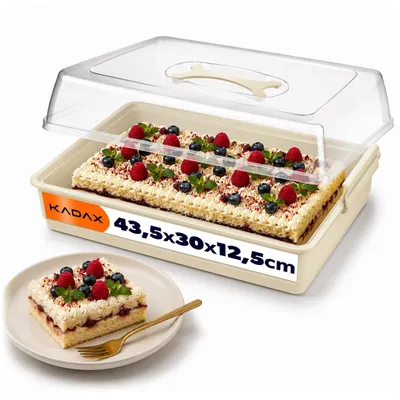 Produktbild von KADAX Kuchenbox mit Deckel, 43 x 30 x 12,5 cm, Kuchenbehälter aus Kunststoff