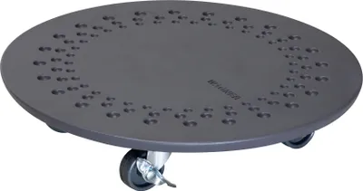 Produktbild von WAGNER Pflanzenroller STONE Ø 34 x 7,5 cm, außen & innen, Beton, Ornamente, schiefer, Bremsen, Tragkraft 100 kg - 20090201