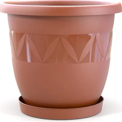 Produktbild von Plastard Blumentopf Durchmesser 18 cm mit Untersetzer Farbe Terrakotta runder Pflanzkübel Blumenkübel Gartentopf aus Kunststoff witterungsbeständiger für Innen und Außen