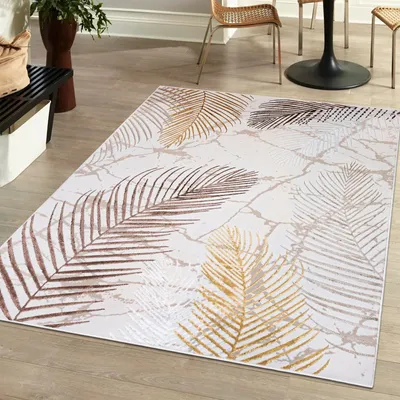 Obrázek produktu pro Koberec 160 x 230 cm Béžový krémový se zlatou / NA37G Abstraktní