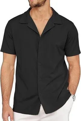 Produktbild von Stretch Kurzarm-Hemd Männer, Anti-Knitter, Atmungsaktiv - BRILLSHIRT Schwarz XXL