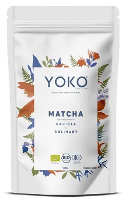 HERBATA ZIELONA MATCHA JAPOŃSKA BARISTA + KULINARNA BEZGLUTENOWA BIO 100 g - YOKO