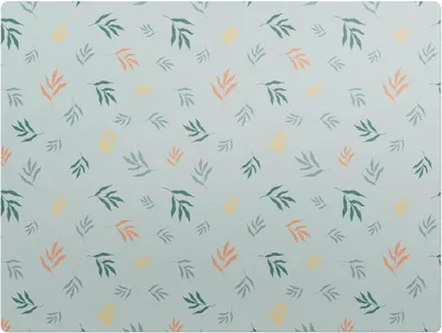 Produktbild von Blätter auf pastellfarbenem Hintergrund – Bodenschutzmatte – Stuhlunterlage 120x90 cm – Rutschfest – Hartbodenmatte