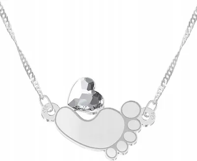 Produktbild von Silberkette mit Babyfuß Babyfüße Taufe SILBER 925