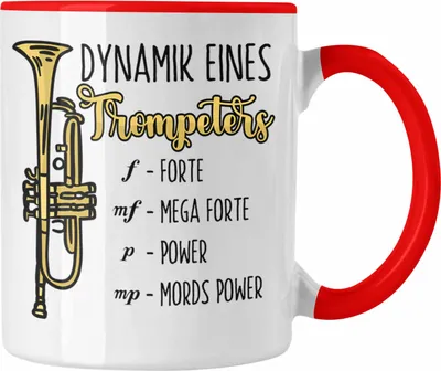 Produktbild von Trendation - Lustige Trompete Tasse Geschenk für Trompeten-Spieler (Rot)