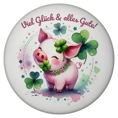 Produktbild von Glücksschwein Magnet rund