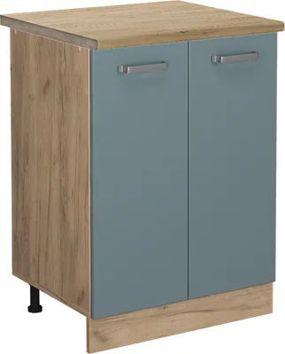Produktbild von Küchenunterschrank Vicco R-Line Blau-Grau 60 cm , AP Eiche, Model 46159