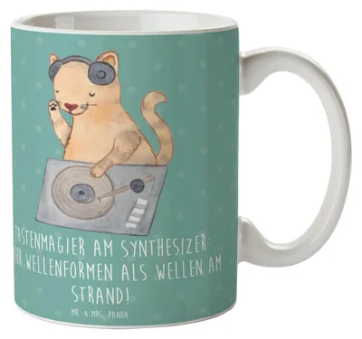 Produktbild von Mr. & Mrs. Panda Teetasse Synthesizer Magie - Meeresbrise - Geschenk, Instrument, Keramiktasse, Musiker, Lernen, Bedruckte Tasse, Geschenktasse, Musik, Instrumente, Pott