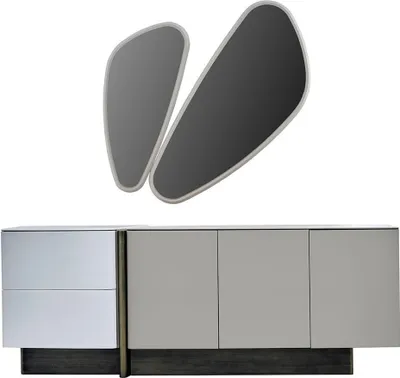 Produktbild von Garnitur Kommode mit Spiegel Schrank Modern Schlafzimmer Set Weiß