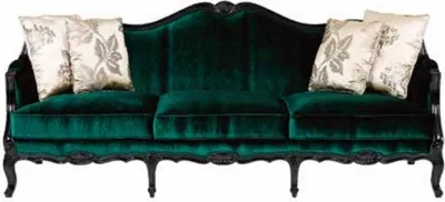 Immagine prodotto di Casa Padrino Divano barocco verde/nero - Divano da salotto sontuoso - Mobili da salotto in stile barocco - Mobili barocchi - Arredi barocchi - Nobili e sontuosi